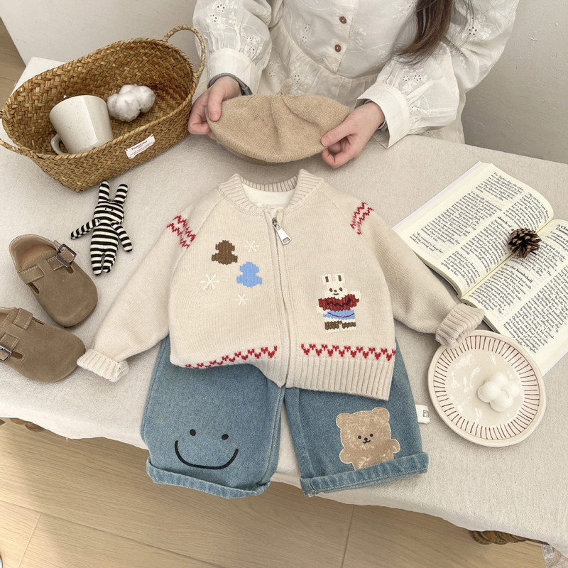 Knit Cardigan Infant - Suéter Infantil Estilo Coreano para Início