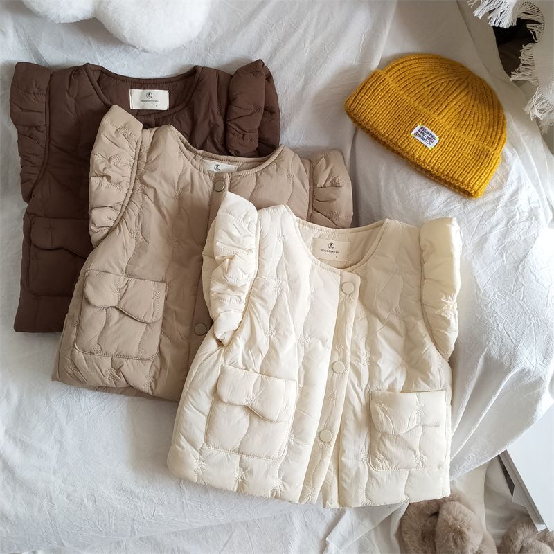 Knit Cardigan Infant - 2025 inverno novas crianças sem mangas