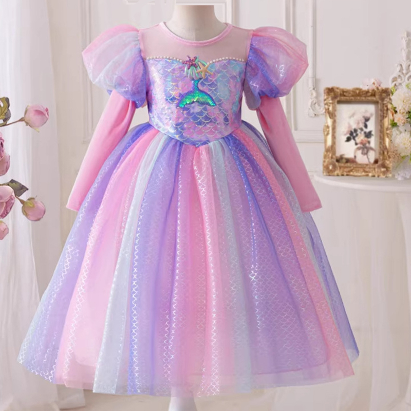 Baby Z Clothing - Vestido de Sereia Rosa 2026 Novo