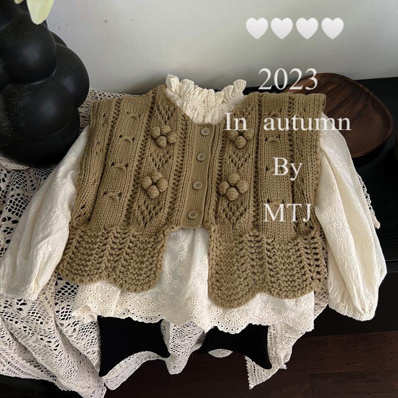 Knit Cardigan Infant - Cardigan oco de malha para crianças,