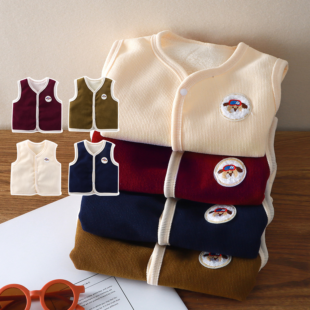 Knit Cardigan Infant - Colete Infantil de Pelúcia Dupla Camada