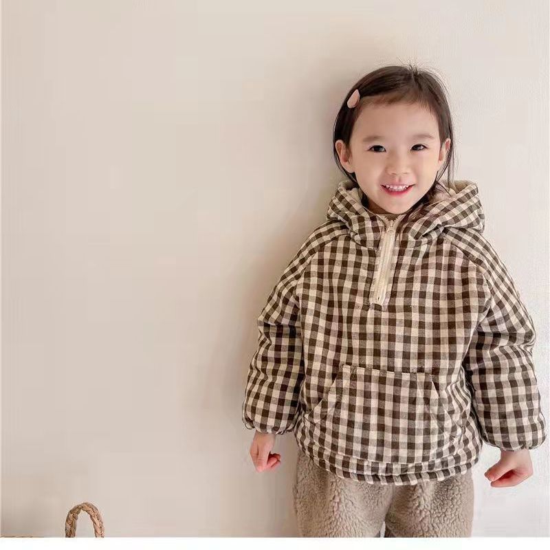 Moda xadrez crianças jaqueta 2 - Baby Clothing Zipper avaliação e preço