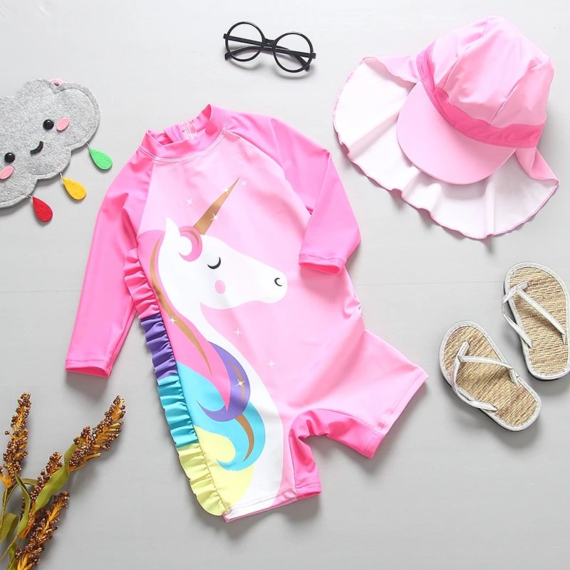 Unicórnio One Piece Swimsuit p - Baby Swimwear Uv avaliação e preço