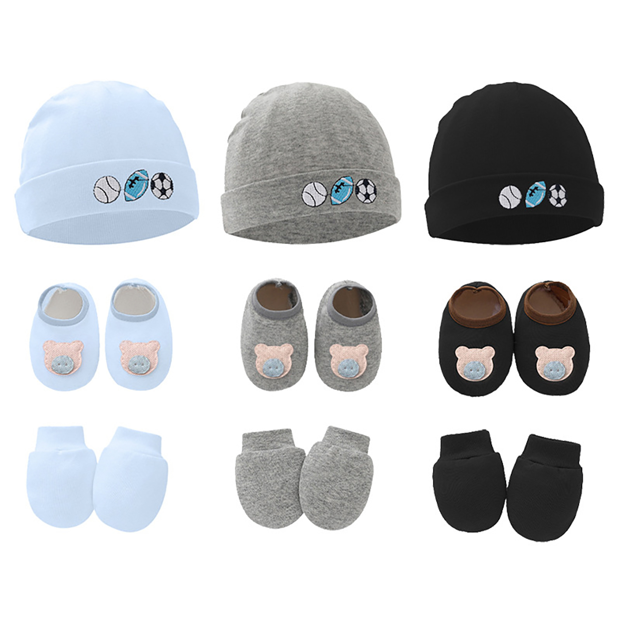 Conjunto de 3 Peças: Gorro, Lu - Baby Mittens Scratch avaliação e preço
