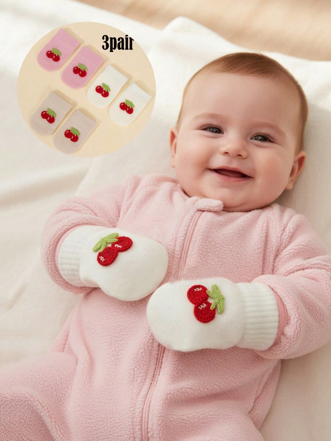 3 pares de luvas de malha para - Baby Mittens Scratch avaliação e preço