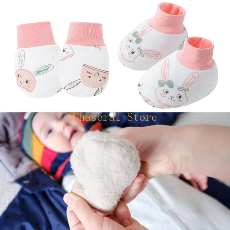E7CE 4 conjuntos luvas algodão - Baby Mittens Scratch avaliação e preço