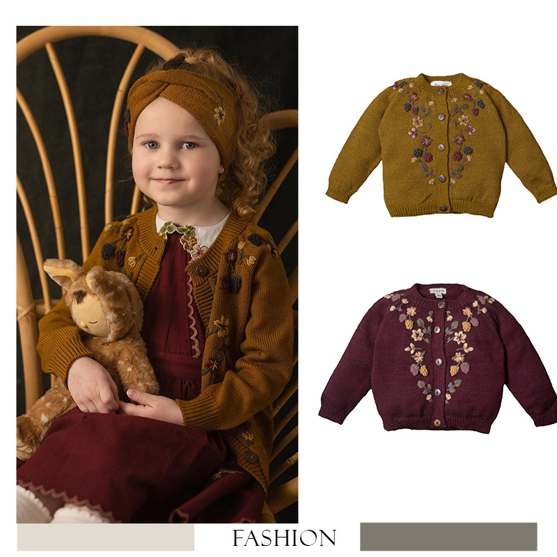 2024 meninas cardigan de malha - Knit Cardigan Infant avaliação e preço